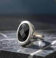 Eleganter Silberring925 mit facettiertem Onyxzirkonia - Neu