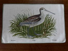 KREIER Tischset mit Vogelmotiv (Bécasse, Snipe, Schnepfe)