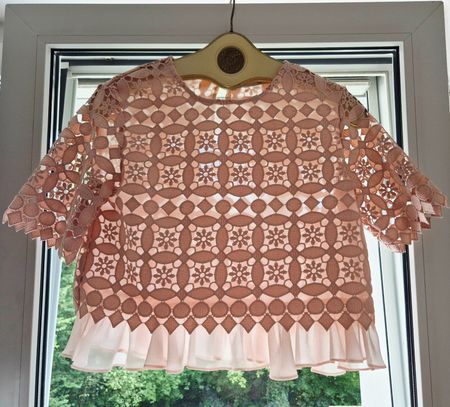 SANDRO PARIS TUNIKA BLUSE PASTELL LACHS 36 S SEIDE TOP SHIRT