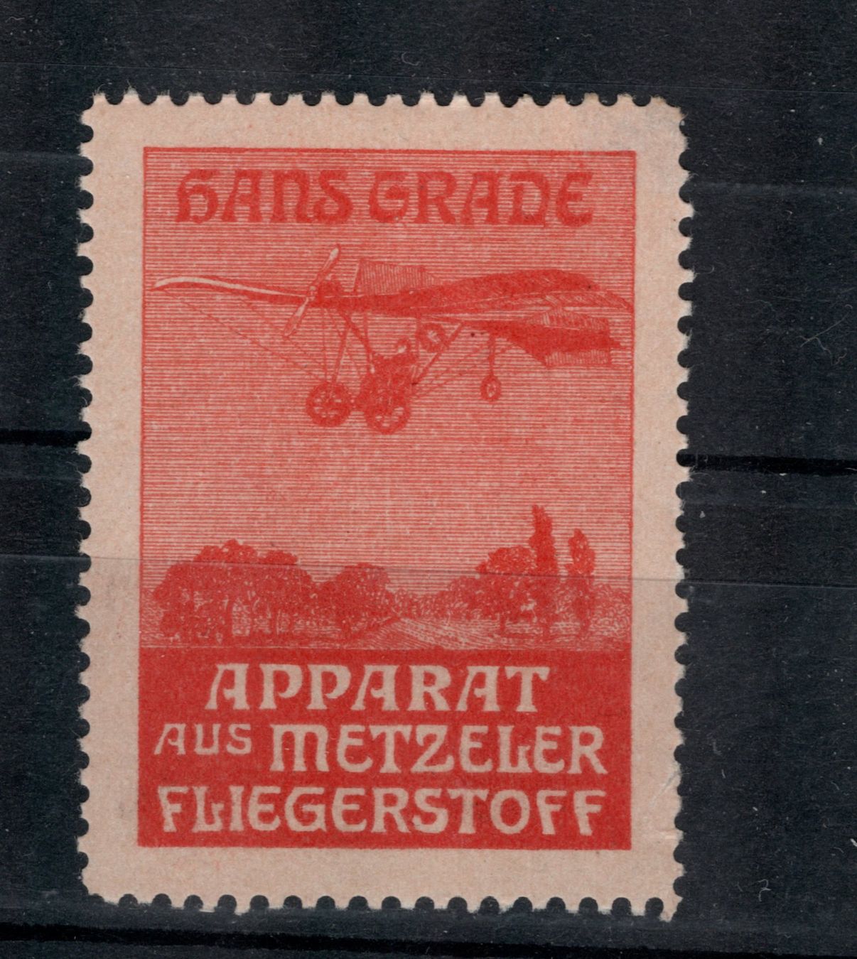 Tutti i francobolli: Metzeler Vignette FLIEGERSTOFF Hans Grade – Nuovo (secondo la descrizione) da Uesslingen venduto da WHALESTAMPS