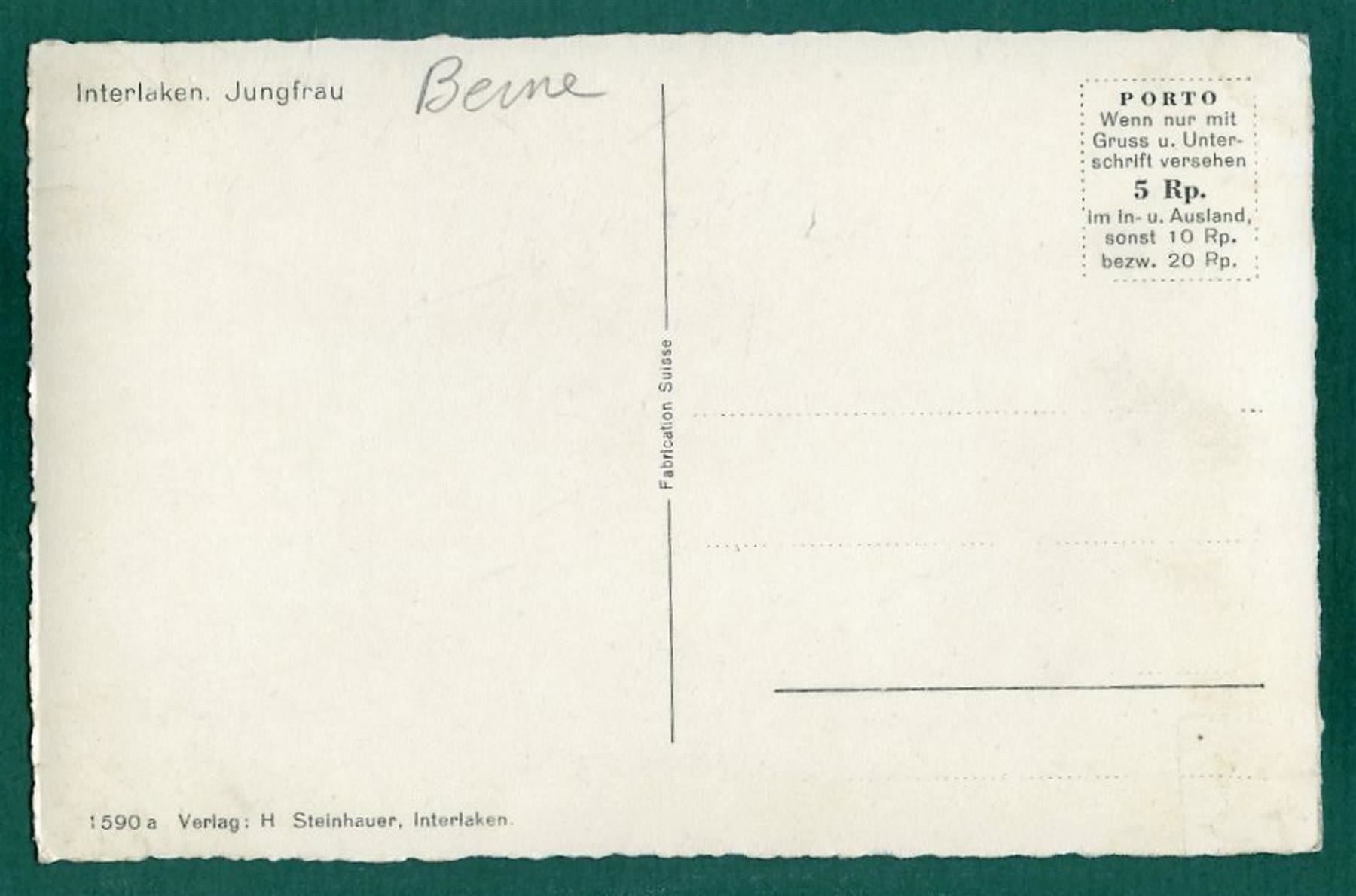Cartoline postali: Interlaken, Kirche Unterseen, ungelaufen – Usato da Sargans venduto da Hausi1951 1
