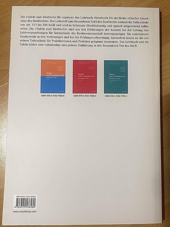 Bücher: Tafeln zum Strafrecht III – Gebraucht aus Baar von AlisaBXX 1
