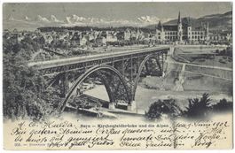 Bern  --  Kirchenfeldbrücke  und  die  Alpen