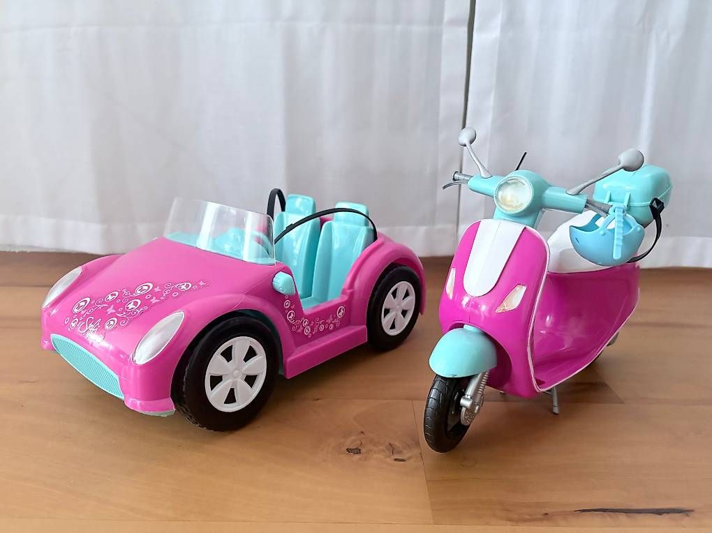 Barbie SET Flugzeug mit Barbie + Auto + Motorrad MEGA (Gebraucht) in ...