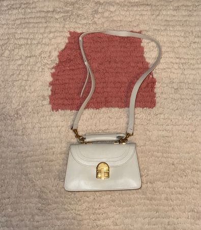 MARNI White Leather Top Handle / Crossbody Bag