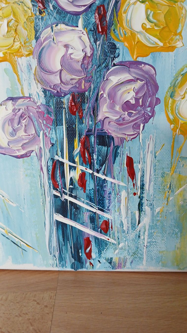 Foto & Immagini: Acrylbild, Handgemalt "Magische Blüten" – Nuovo (secondo la descrizione) da Udligenswil venduto da Quarz2002 3