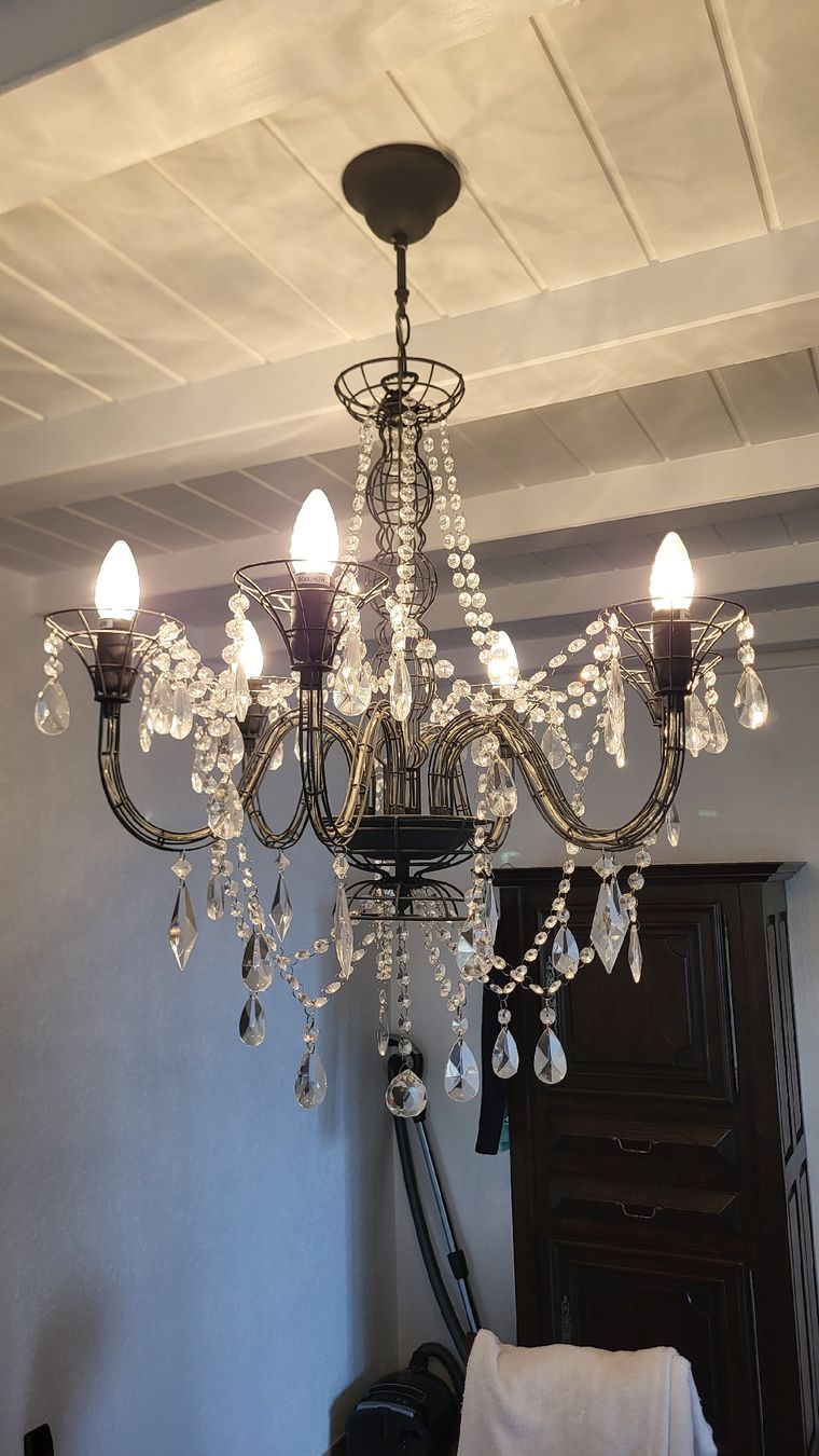 Lampadari & plafoniere: Kronleuchter mit Glasbehang – Usato da Grenchen venduto da Scholli99 3