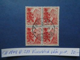 CH 1948 Nr. 288 Viererblock schön gestempelt