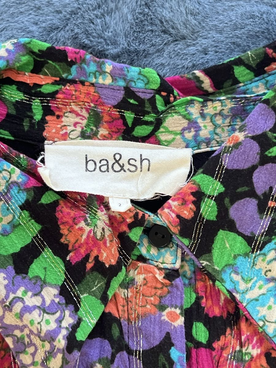 Ba&Sh Camicette: Bash Bluse 36  38 S M Blumen Glitzerfäden  – Usato da Basel venduto da nicolebrown78 1