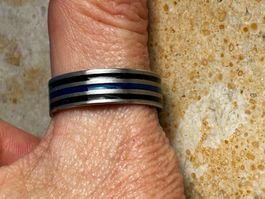 Herrenstahl Ring blau-schwarz 3 Life s (66)