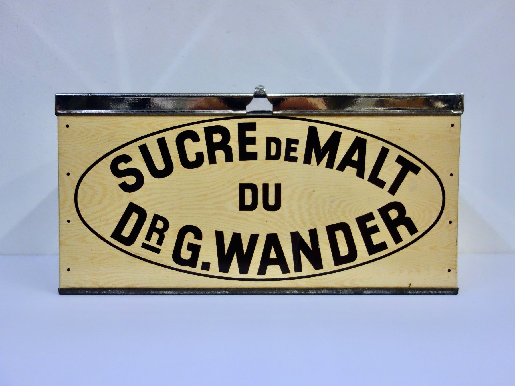 Transportkisten: alte Blechdose Dose mit Glasdeckel DR G. WANDER S MALZZUCKER – Gebraucht aus Kerzers von bottlesandboxes 1