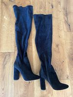 Overknee Boots, dunkelblau samtig, Marke Aldo, Grösse 38