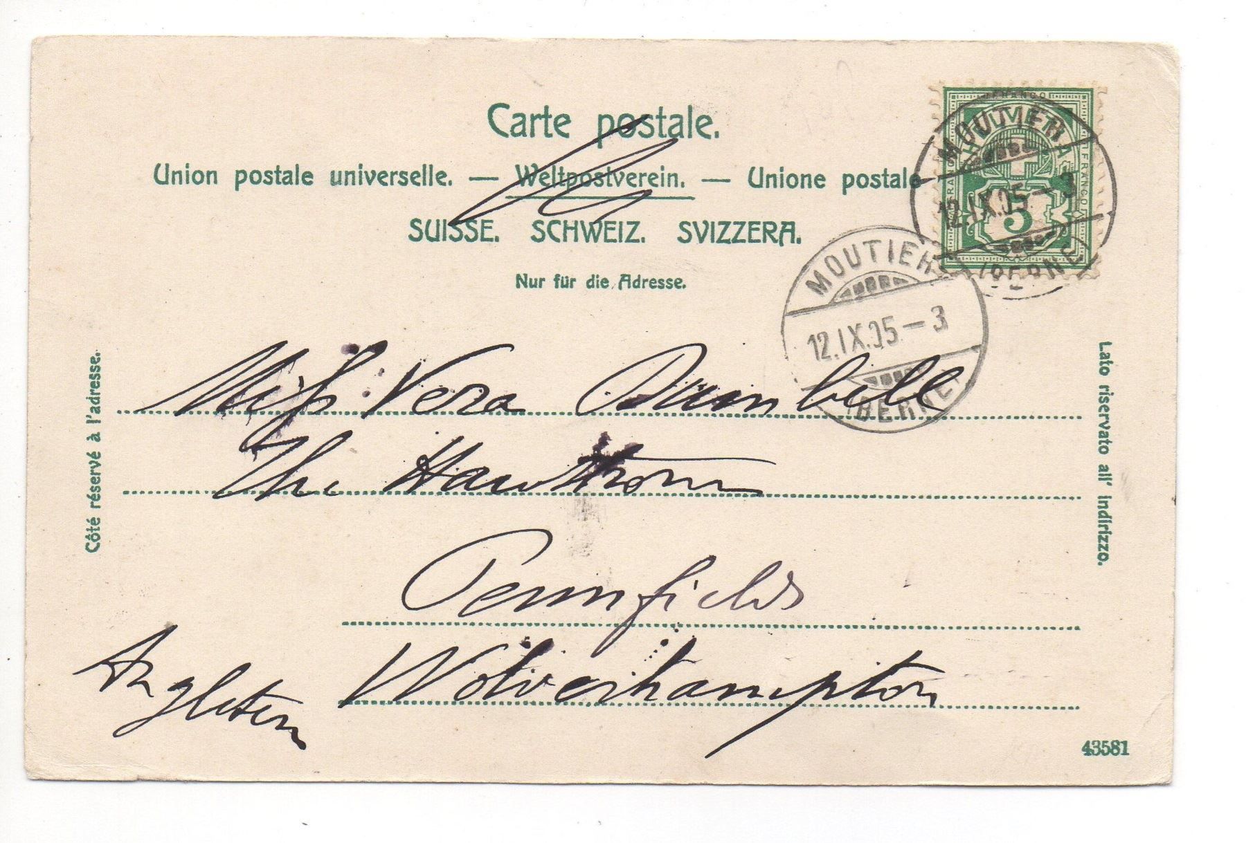 Cartes postales: MOUTIER La gare 1905 – D'occasion à Jona par philajona 1