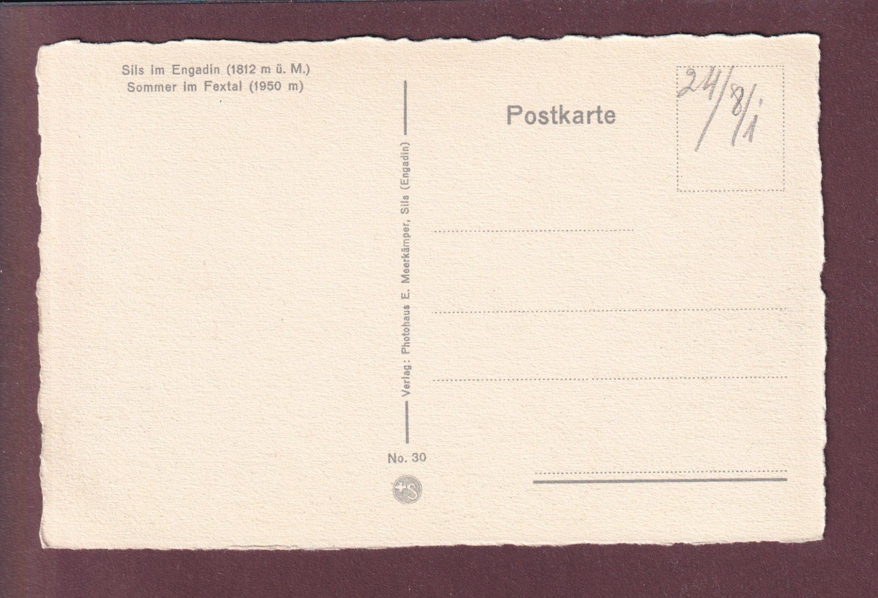 Cartoline postali: Sommer im FEXTAL - Sils – Usato da Pully venduto da nicecards 1