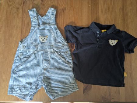 Steiff Latzhose kurz & Polo-Shirt 74cm/9M Sommer Baby Kle...