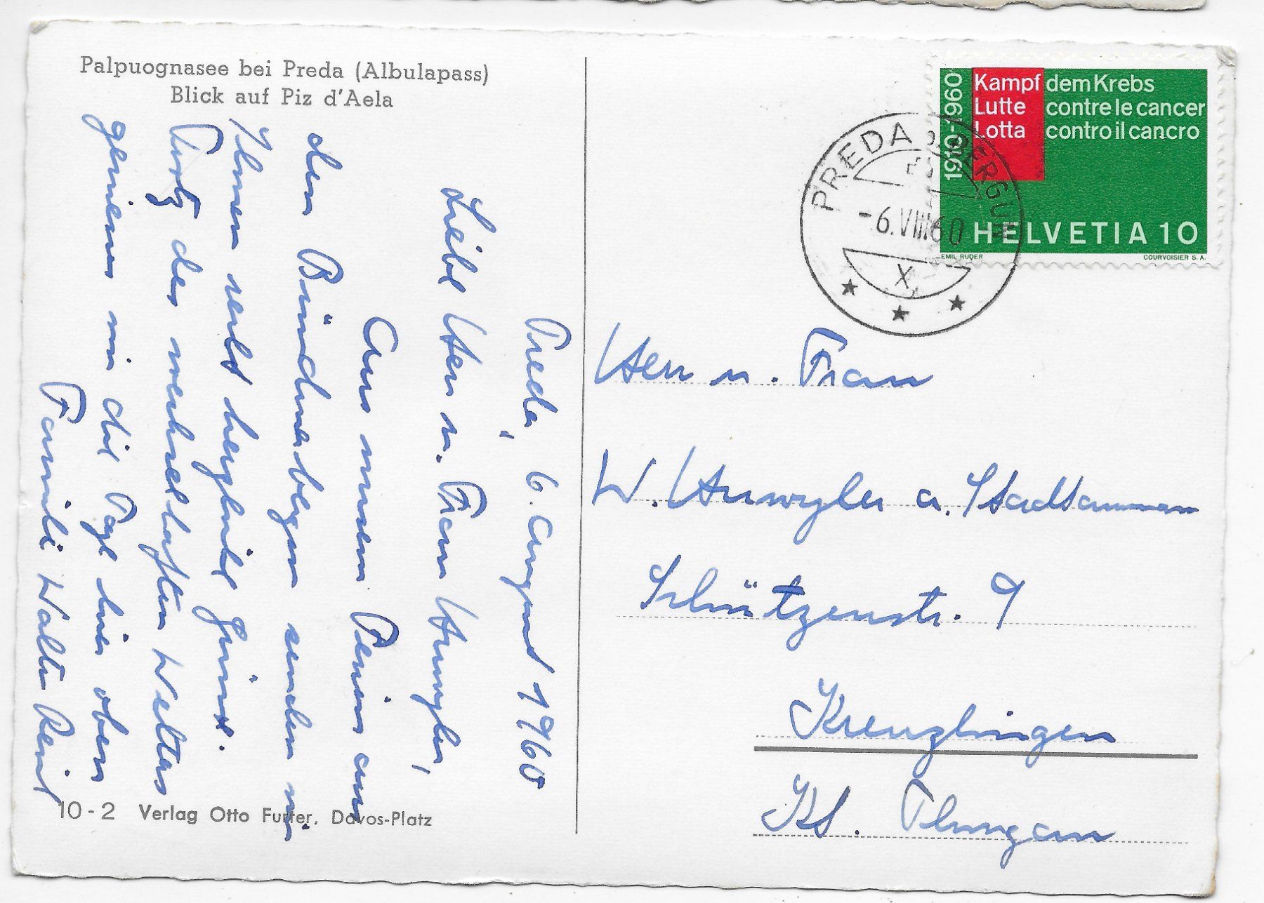 Cartoline postali: Palpougnasse bei Preda(Albulapass) – Usato da Hefenhofen venduto da Richsalz 1