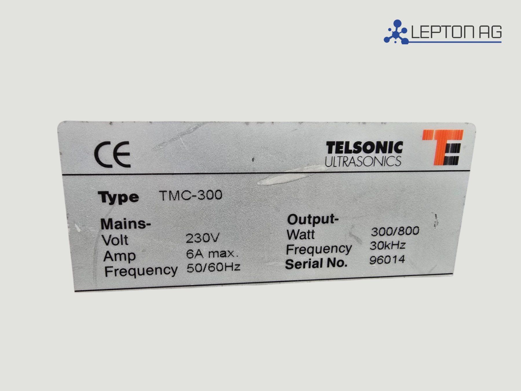 Alle Maschinen: Telsonic Ultraschallgerät TMC-300 – Gebraucht aus Niederdorf von LeptonAG_Labor 6