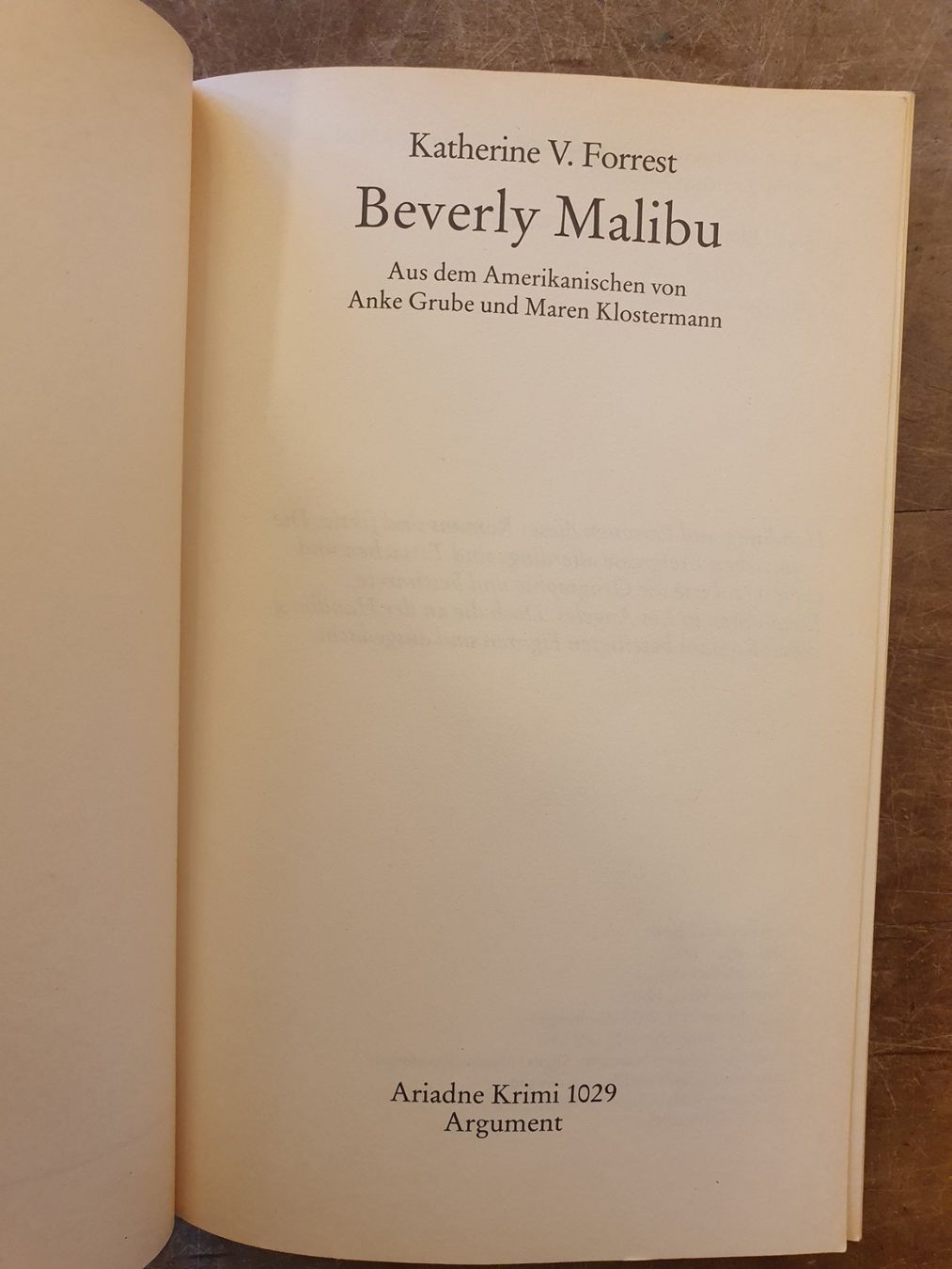 Libri: Beverly Malibu - Katherine V. Forrest - Ariadne – Usato da Zürich venduto da loosebone 1