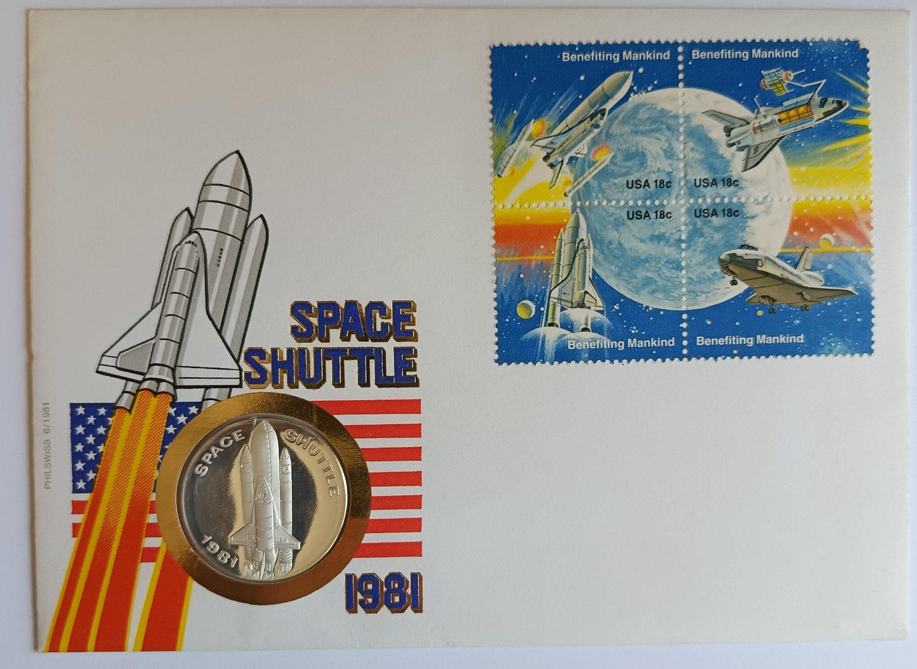 Médailles: Numisbrief Space Shuttle 1981 mit Silbermedaille ab 1 Fr. !! – D'occasion à Luzern par Vreneli_1