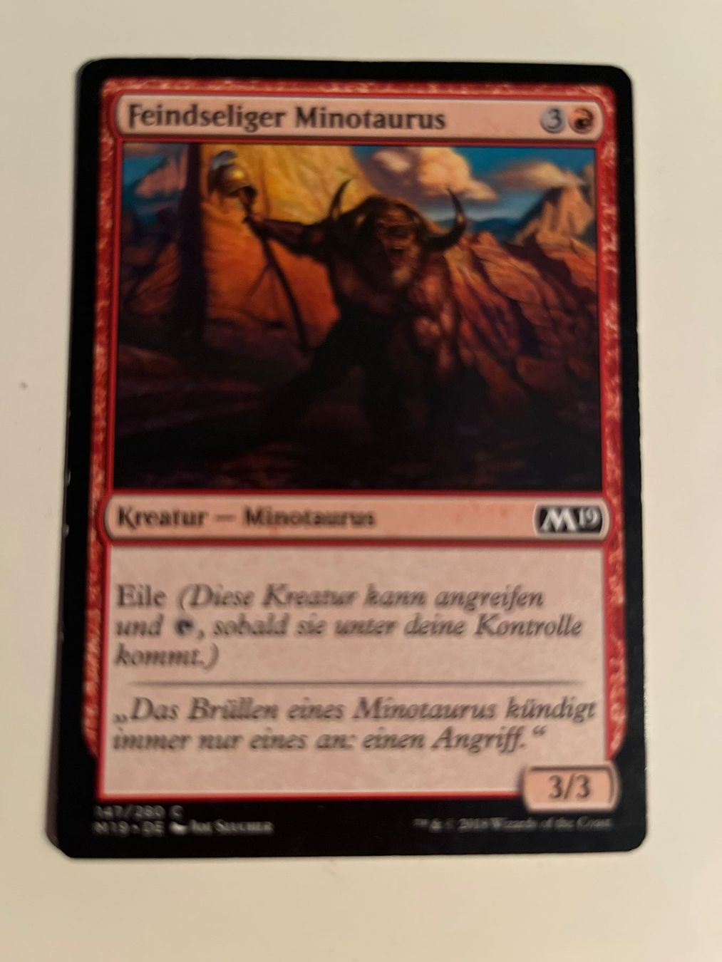 Magic The Gathering Sammelbilder & Trading cards: 1 x Feindseliger Minotaurus - Magic: The Gathering - MtG – Gebraucht aus Kriens von Shadi1980