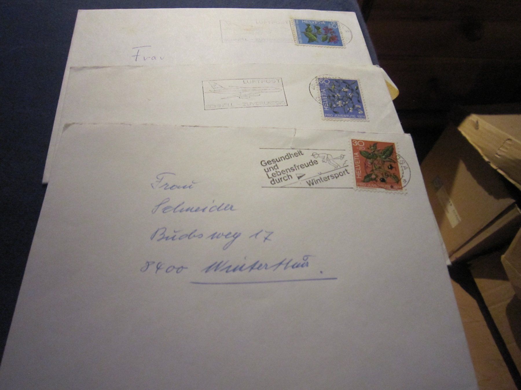 Alle Briefmarken: PJ 1974 FDC und weitere Briefe – Gebraucht aus Gordola von Polentaefung 8