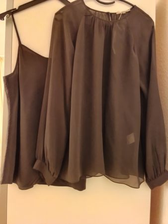Ensemble blouse+top, neuf, 38/M, Gérard Darel, soie