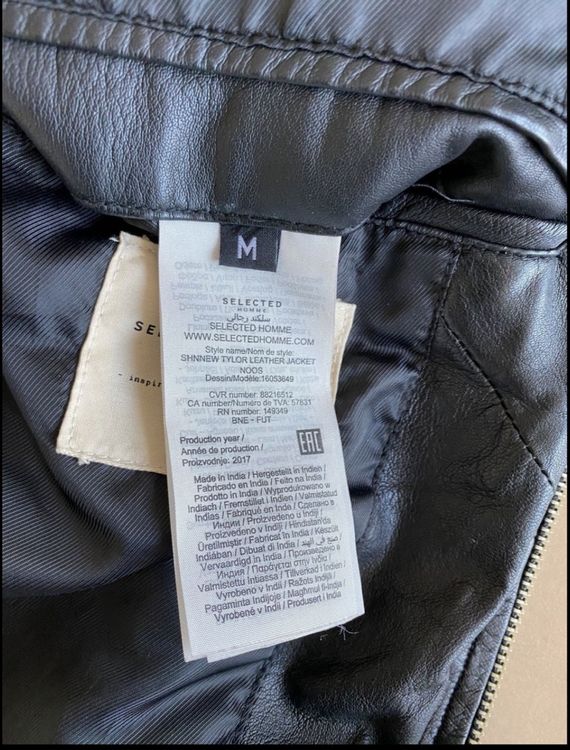 Selected Giacche: Schwarze Lederjacke Selected Homme M – Usato da Zofingen venduto da M4RI4 3