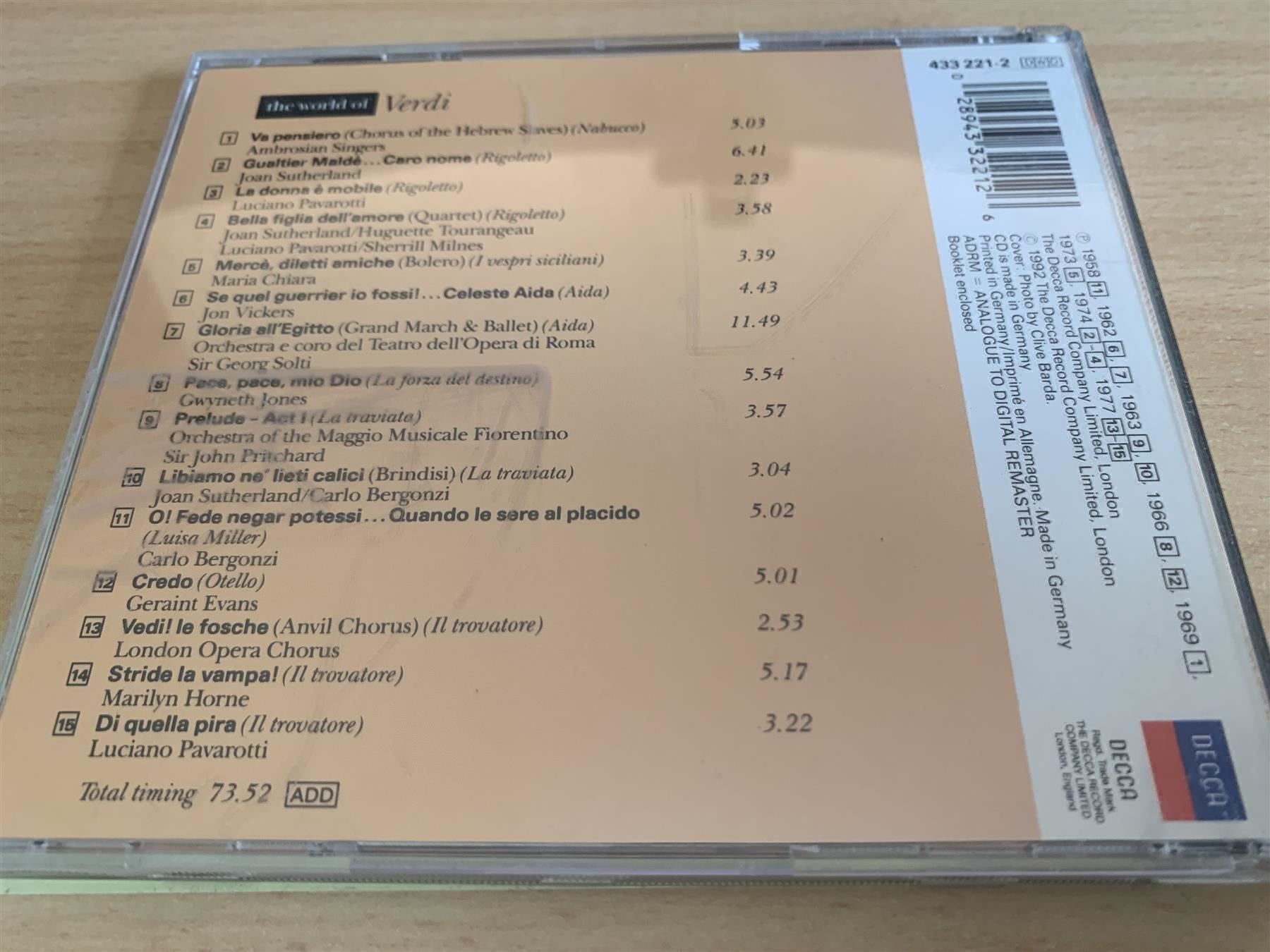 CD: Verdi, Sutherland, Pavarotti, Horne – Usato da Rikon im Tösstal venduto da Alpenmutz 1