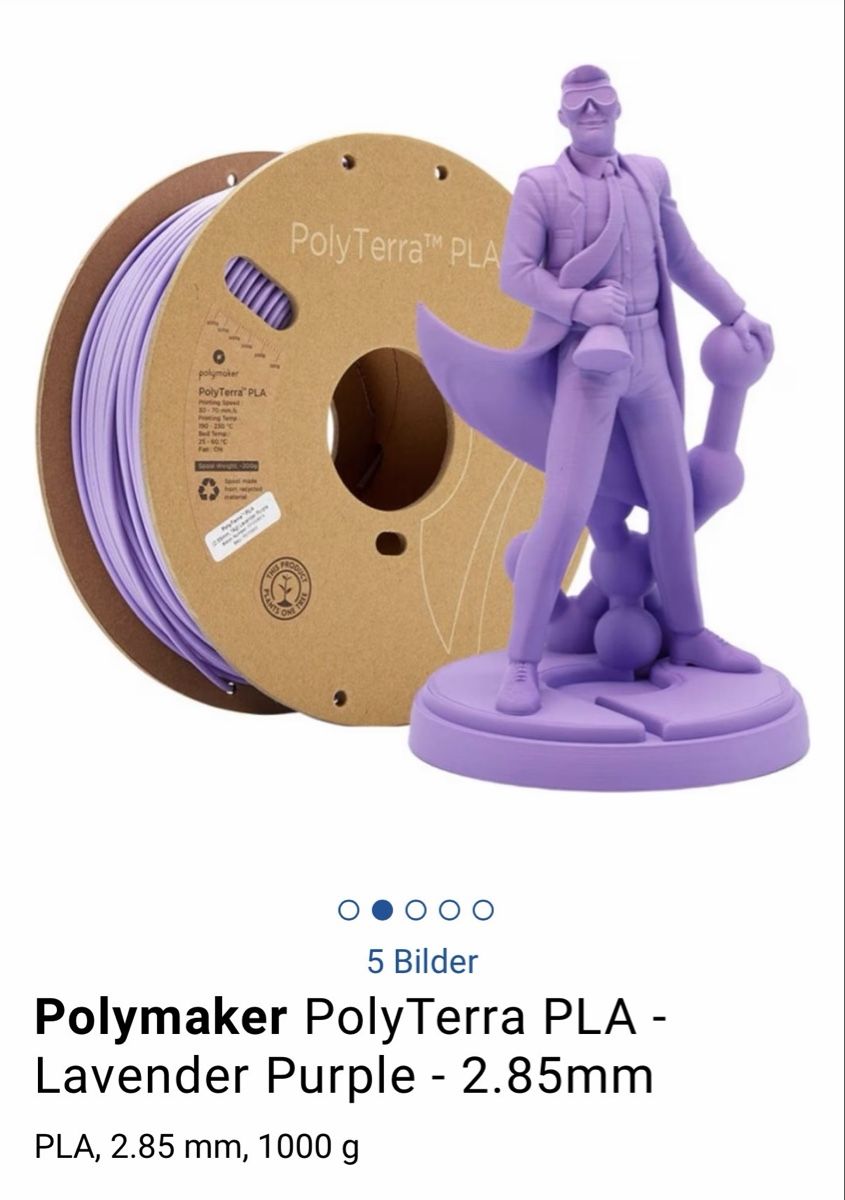 Filamento: Polymaker PolyTerra PLA Filament  – Nuovo e nell'imballaggio originale da Rüti ZH venduto da Butterfly206cc