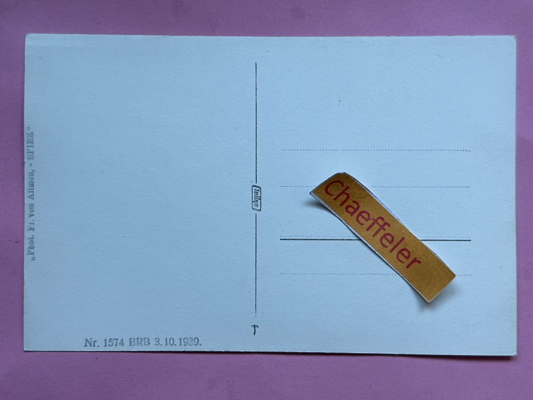 Cartoline postali: Spiez – Usato da Zürich venduto da Chaeffeler 1