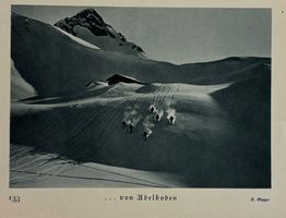 E. Gyger, Adelboden Wintersport, Skischuss, Kupfer, Vintage