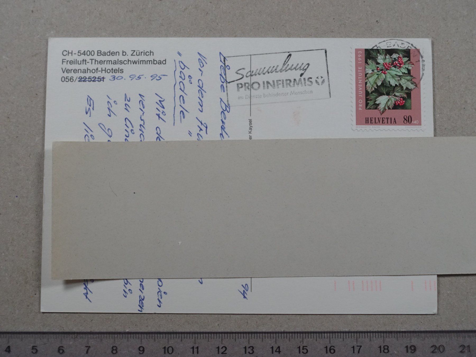 Cartoline postali: Baden, Freiluft Thermalbad, Bad, Schwimmbad – Usato da Lenzburg venduto da fh1 1