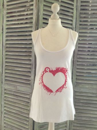 Top blanc motif coeur pink, marque SPOT