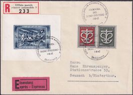 1945, W19-W21A, Blockausschnitt vom Bellinzona, Kat: 220.-