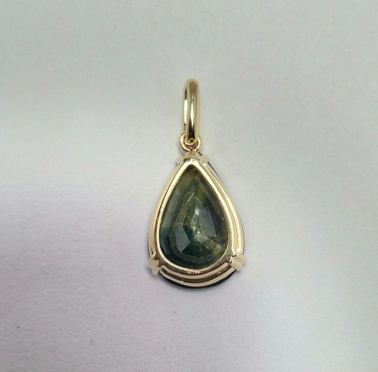 Ciondoli: 18K Gelbgold Anhänger mit Saphir (6.45 ct) & Zertifikat – Nuovo e nell'imballaggio originale da Hinwil venduto da GOS08 6