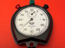 HEUER Stoppuhr "SUPER SPORT" 1/5 fabrikneu NOS Vintage