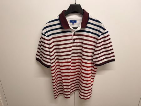 Polo Shirt Kigili gestreift weiss rot blau Grösse XL