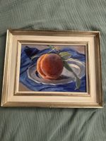 Peinture Pêche sur assiette , 1970 !