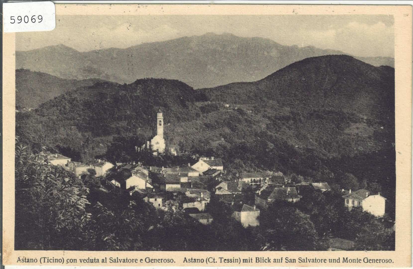 Cartoline postali: Astano - Panorama generale – Usato da Ettingen venduto da Kartenplanet