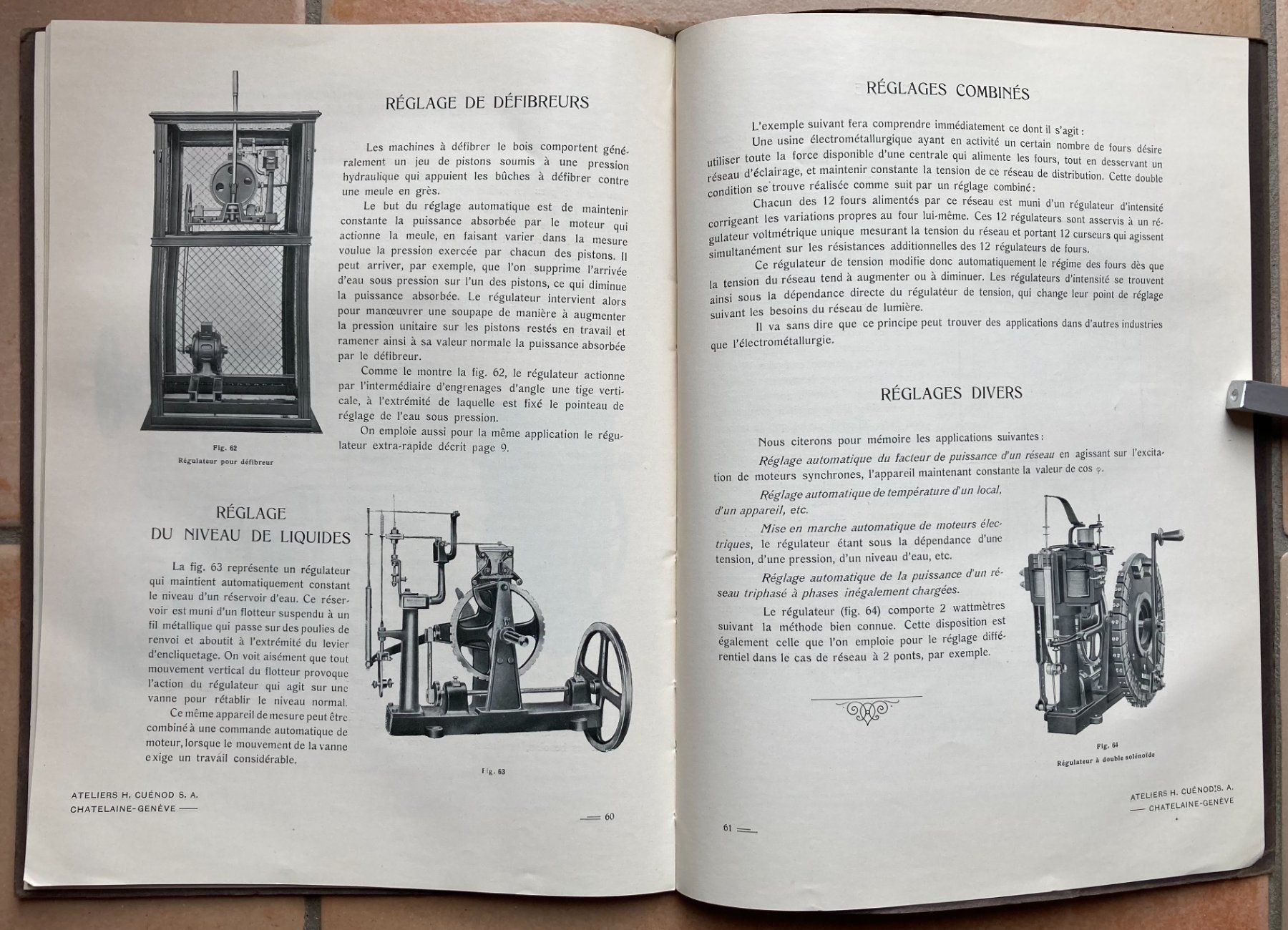 Documenti: Régulateurs automatique système R. Thury - Ateliers Cuénod – Usato da Versoix venduto da HELVETICA_1 9