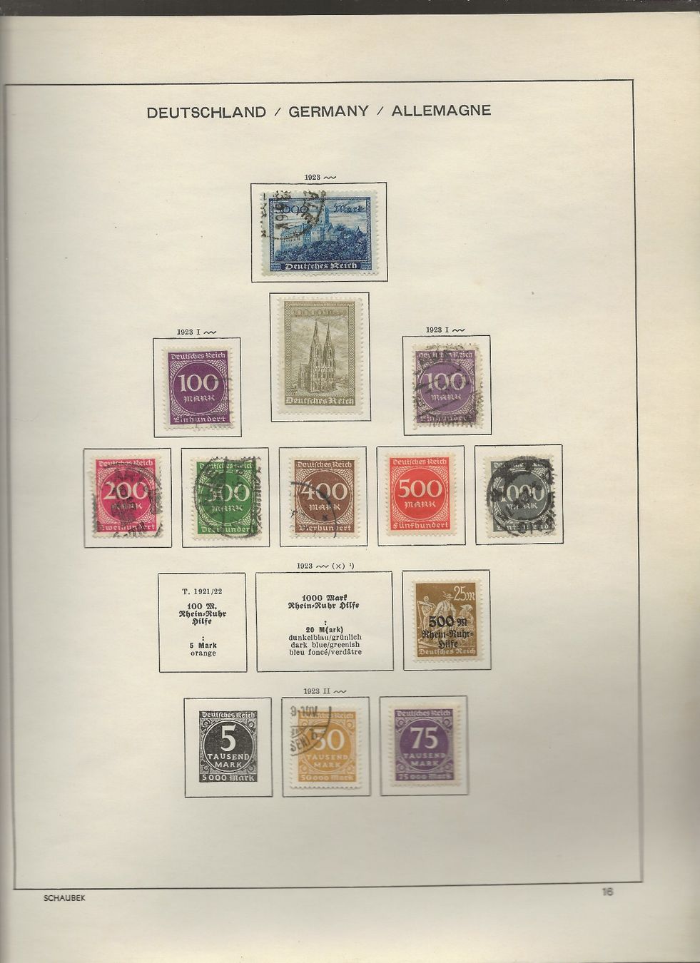 Tutti i francobolli: Marken Deutschland 1923 bis 1927 – Usato da Au ZH venduto da xelagreb01 1