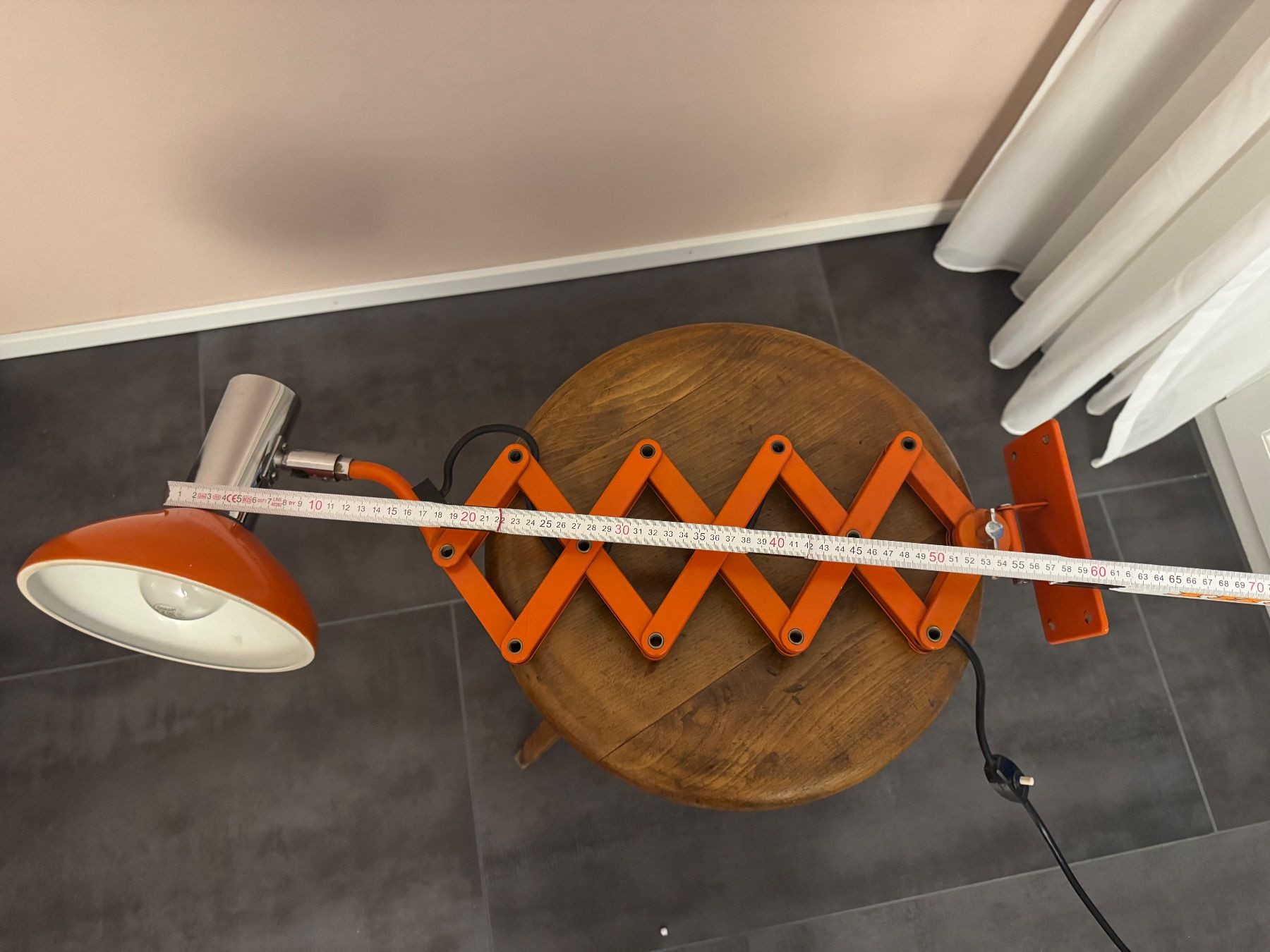 Lampade: Vintage Scherenlampe orange, Hustadt 1970er – Usato da Schaffhausen venduto da Mano99 6