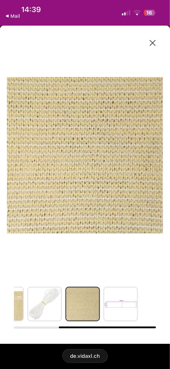 Markisen: Balkon Sichtschutz HDPE Beige  – Neu und originalverpackt aus Kilchberg ZH von awi_cxw5 3