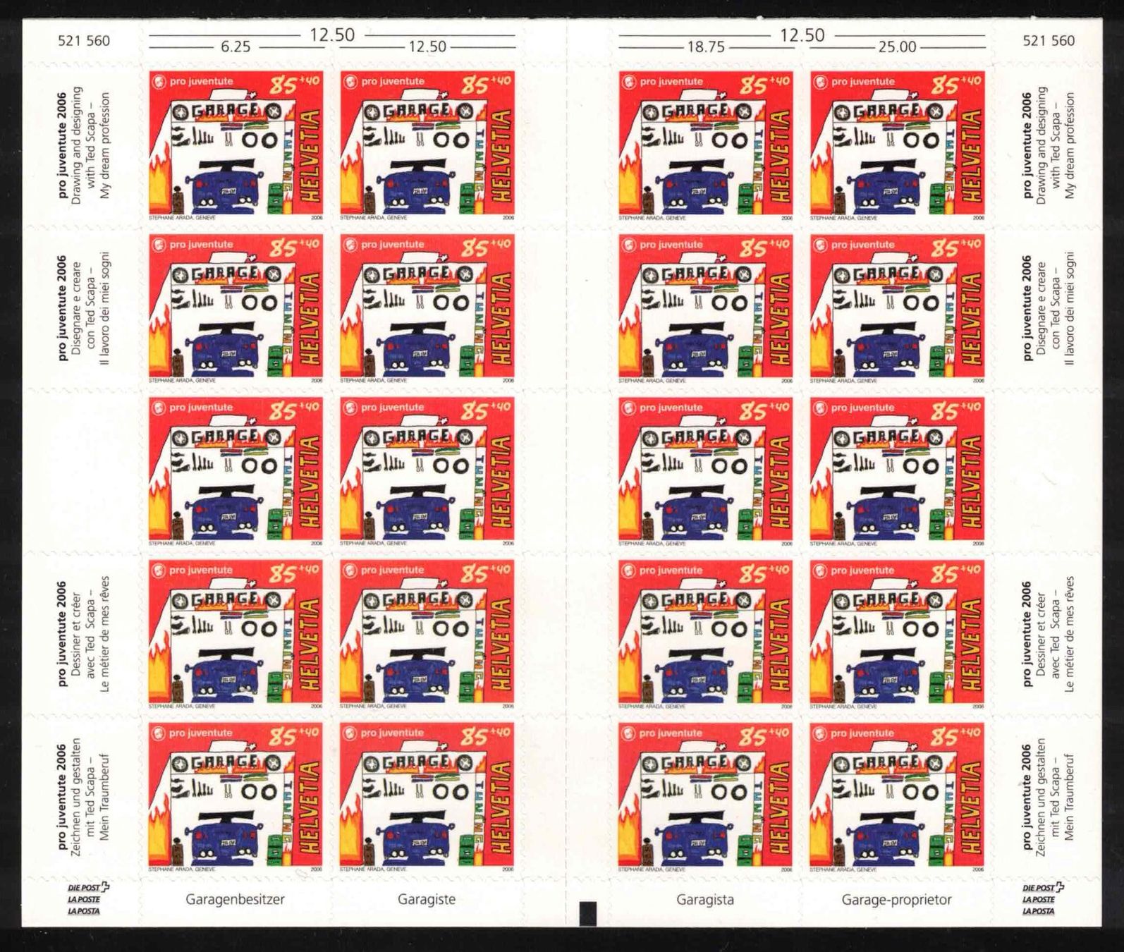 Tous les timbres: 2006, PJ Zwischensteg Bogen S83 ** postfrisch – Neuf (Voir description) à Nuglar par Stamp88