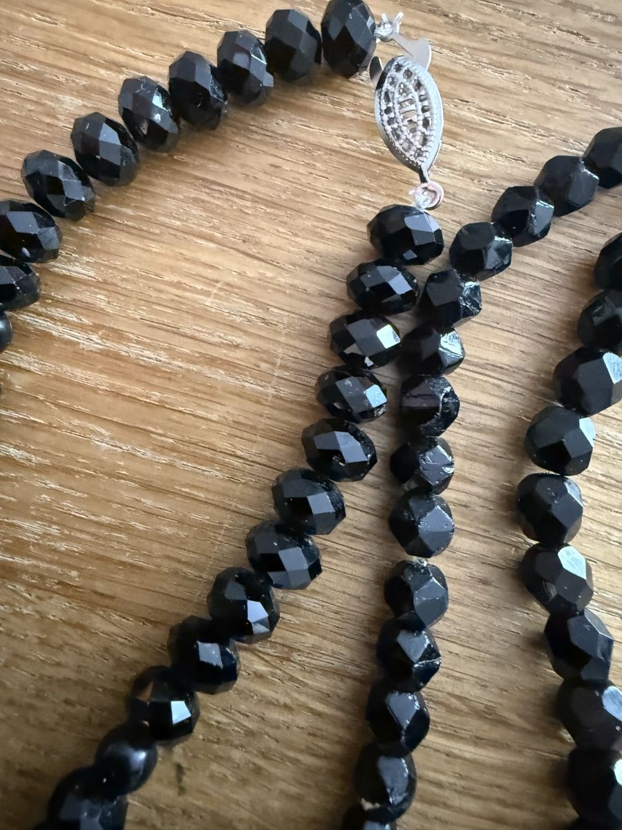 Catenine: 2 Schwarze Perlenkette Halsketten.  – Usato da Goldach venduto da Messerguru 4