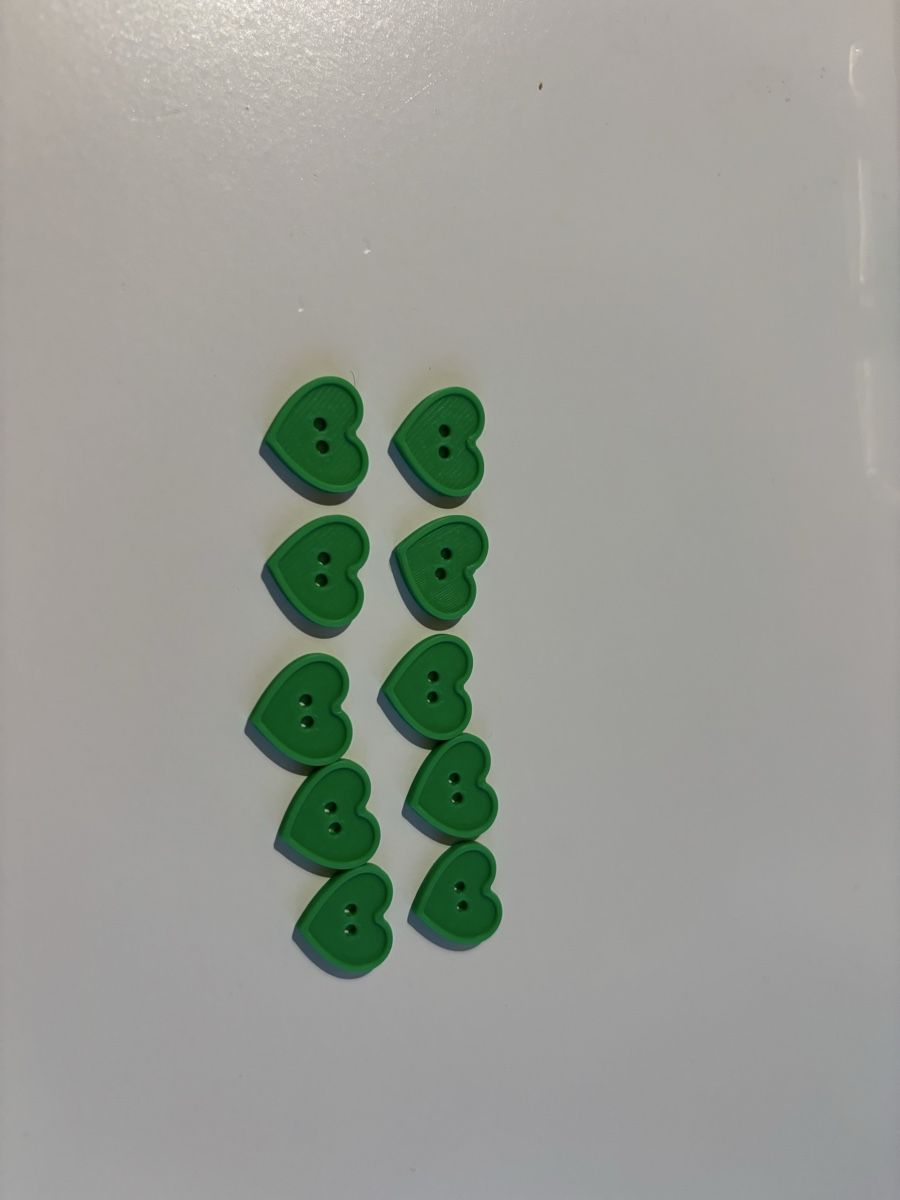 Bottoni: 10 x Green Heart Buttons – Nuovo (secondo la descrizione) da Rüti ZH venduto da lau_5yjf