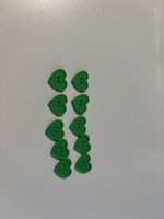 10 x Green Heart Buttons