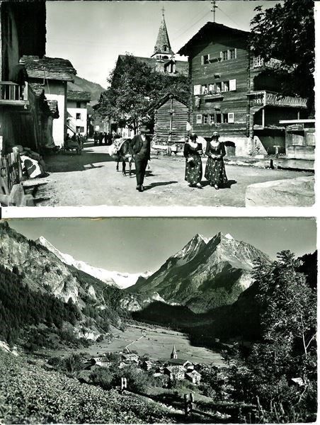 Ansichtskarten: Evolène VS 2 AK 1 Esel, Mulet Trachten1950 sehr gut erhalten – Neu (gemäss Beschreibung) aus Ennetmoos von Ambuman