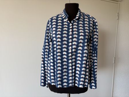 MT Collection Bluse, Gr. XL, blau mit Muster, Top Zustand!