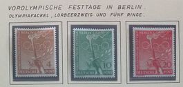 1952 Berlin, Nr. 88-90, Olypische, feines Fälzchen Kt. 13.-